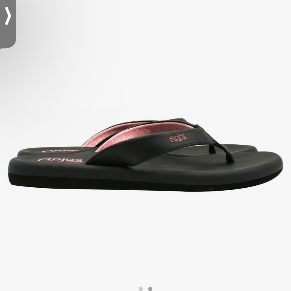 New Flojos women black memory foam flip flops 10